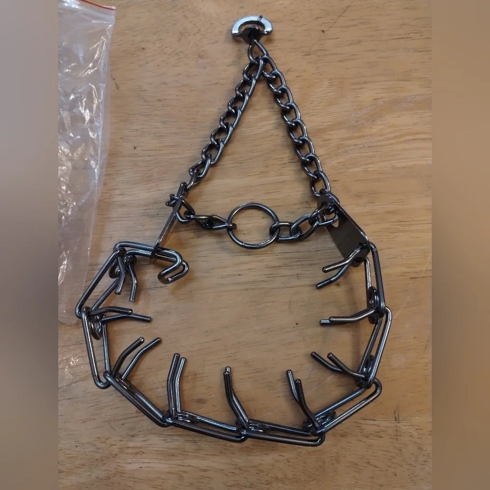 New Dogtown Prong Training Collar Medium Black Dog Pet Supply